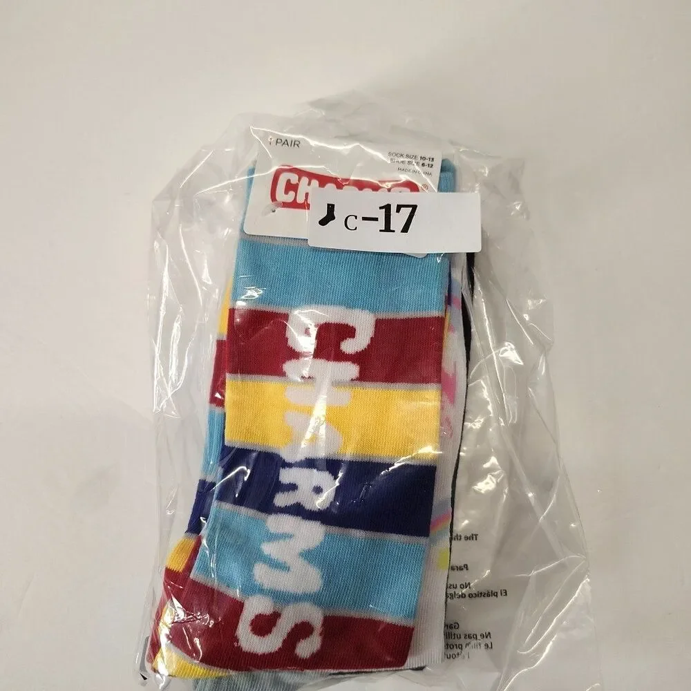 Charms Lollipop 3-pair Candy Food Novelty Mens Adult Size 6-12 Crew Socks NWT